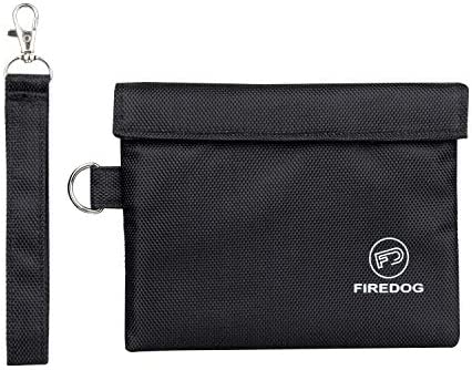 FIREDOG Smell Proof Bag, Carbon Lined Odor Proof Pouch 7x6" Smell Proof Case Container for Travel Storage (Black)