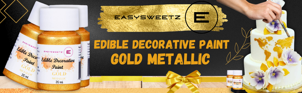 100% Edible Metallic Gold Paint 