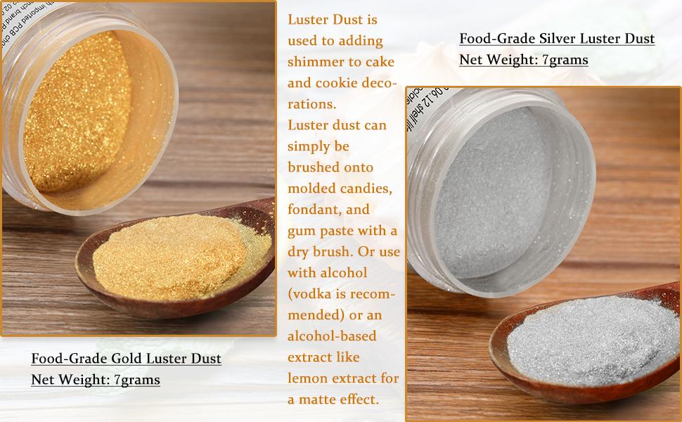 Food Grade Gold & Silver Luster Dust