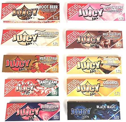 Juicy Jay's Flavored 1 1/4 Rolling Papers 10 Pack Bundle (Candy)