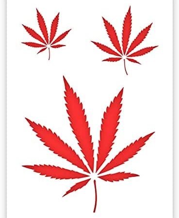 QBIX Cannabis Stencil - Weed Stencil - Hemp Stencil - A4 Size - Reusable Kids Friendly DIY Stencil for Painting, Baking, Crafts, Wall, Furniture