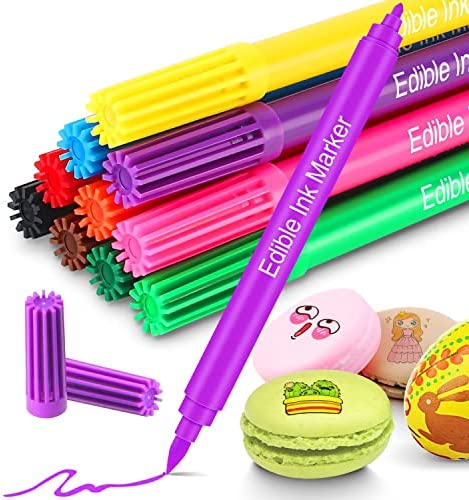 10 pcs Edible Pigment Pen, Brush Coloring Pen for Drawing Biscuits, Fondant Cake, Decorating Tools Cake, Fondant, Desserts, Easter Eggs Writing, DIY Draw Tool