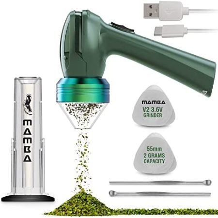 Mamba V2-55 2g Electric Portable Herb Grinder. USB Powered Essential Kitchen Mill for Grinding
