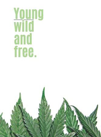 Cannabis Notebook Young Wild And Free: Journal Classic Lined Daily Work School College