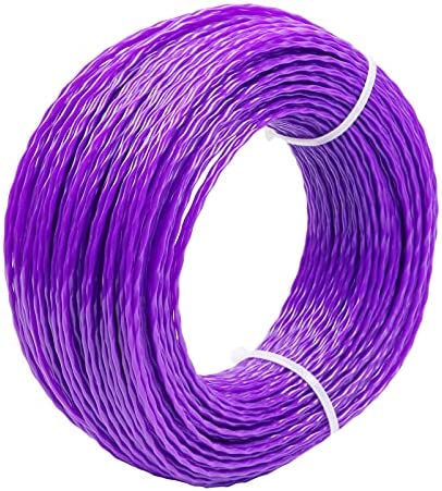 Trimmer Line, Twisted Cord Wire Spiral String Weed Trimmer Line .080-inch Diameter 164 Foot Length (Purple)